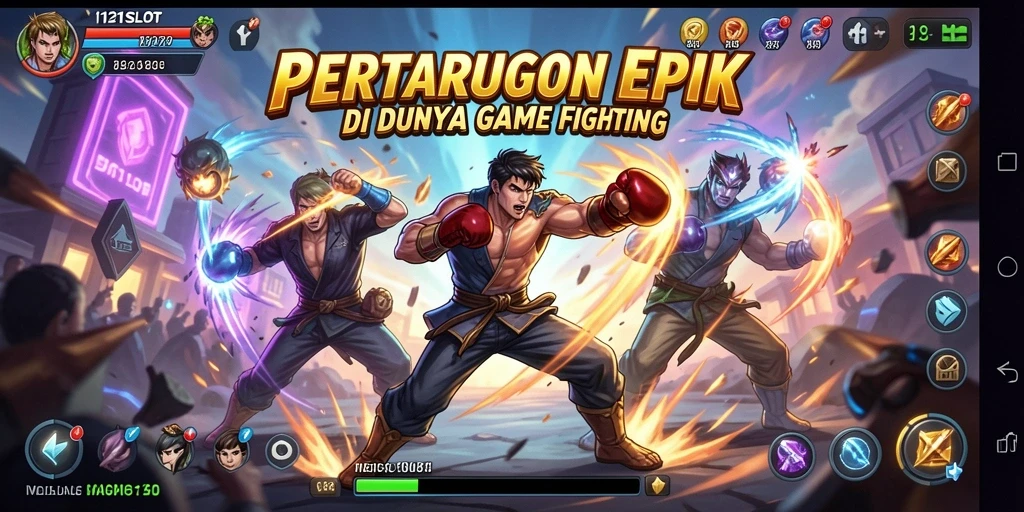 Screenshot gameplay <strong>1121SLOT</strong> menampilkan pertarungan seru dan karakter yang dinamis.