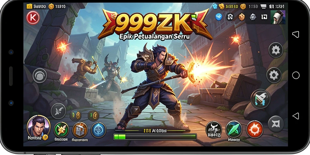 Screenshot gameplay 999ZK menampilkan aksi pertarungan mendebarkan.