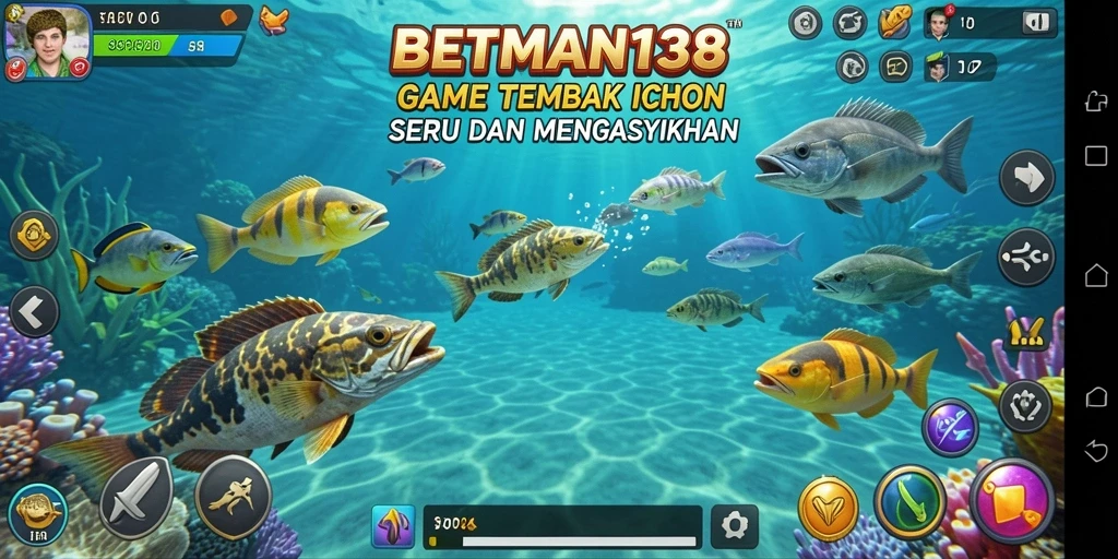 Screenshot utama BETMAN138 menampilkan gameplay seru Tembak Ikan.