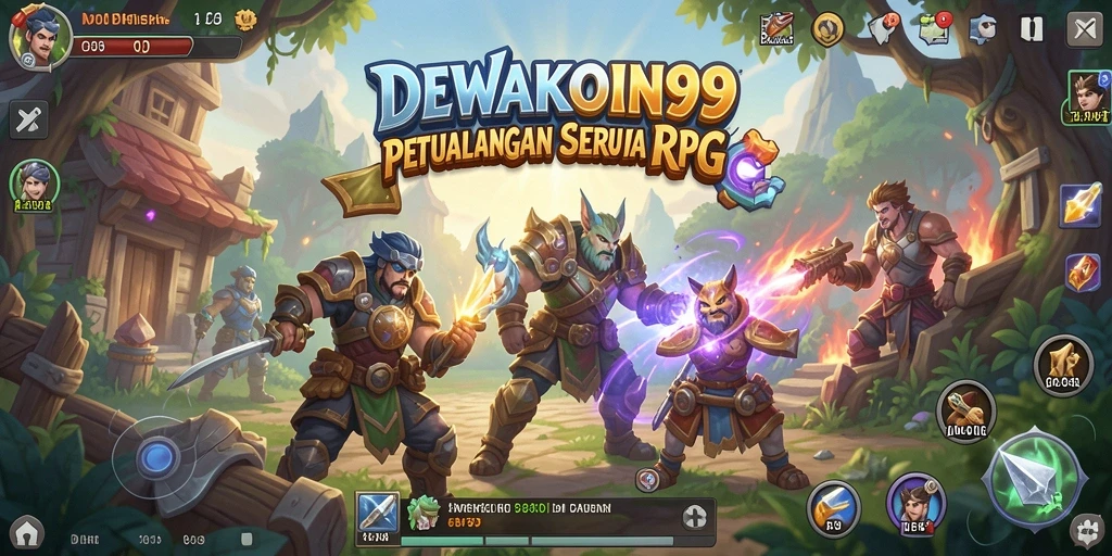 Tangkapan layar DEWAKOIN99 menampilkan aksi seru dalam pertarungan RPG.