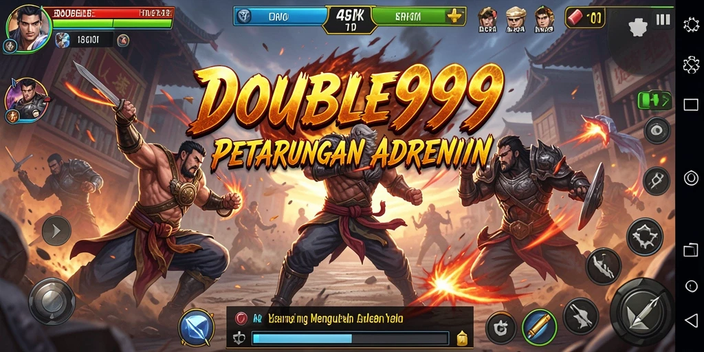 Tangkapan layar menunjukkan pertandingan pertarungan yang sengit di DOUBLE999.