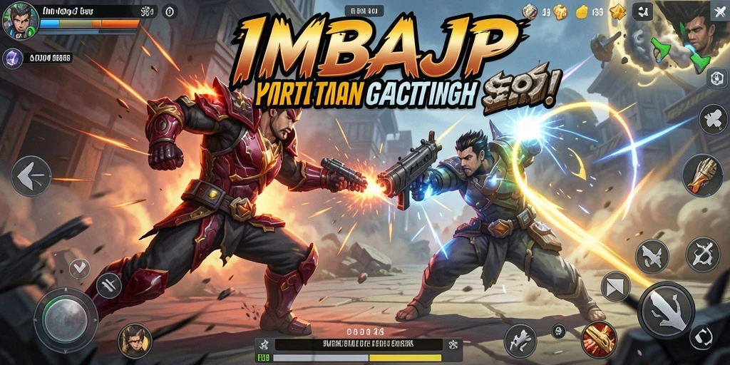 Tampilan gameplay action seru dari IMBAJP dengan pertempuran mendebarkan.