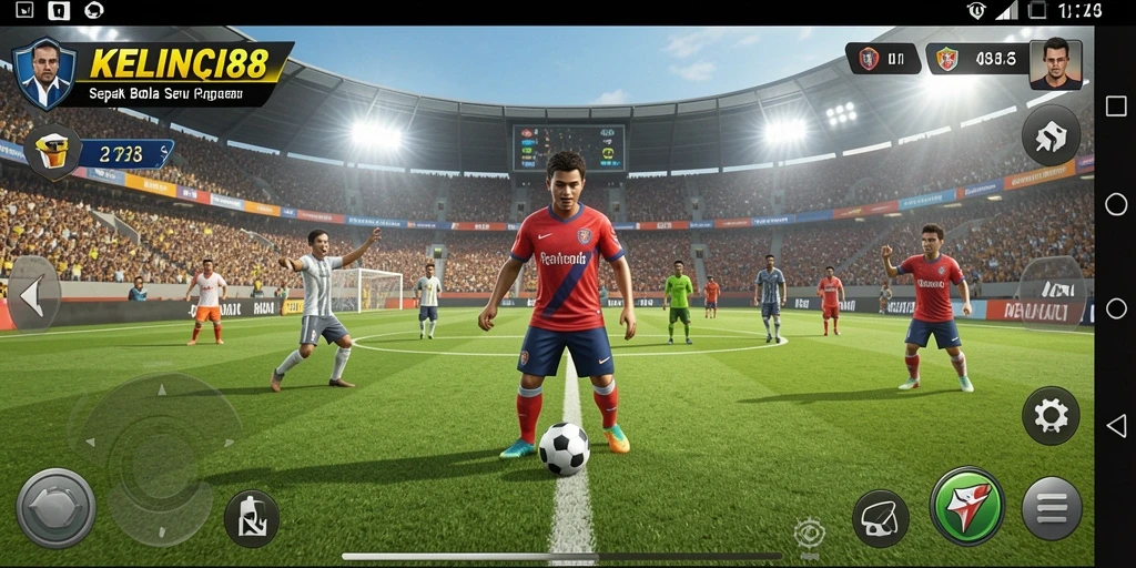 Tampilan permainan KELINCI88 dengan aksi sepak bola yang mendebarkan.