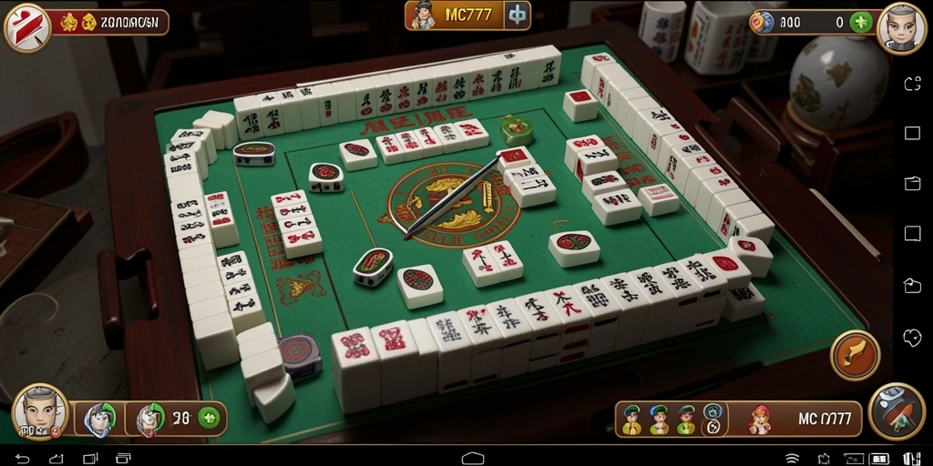 Screenshot gameplay Mahjong dari MC777 yang menarik dan penuh warna.