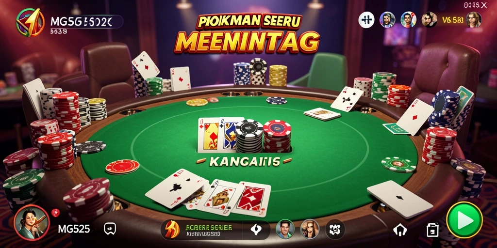 Menampilkan gameplay poker yang seru dan menegangkan.