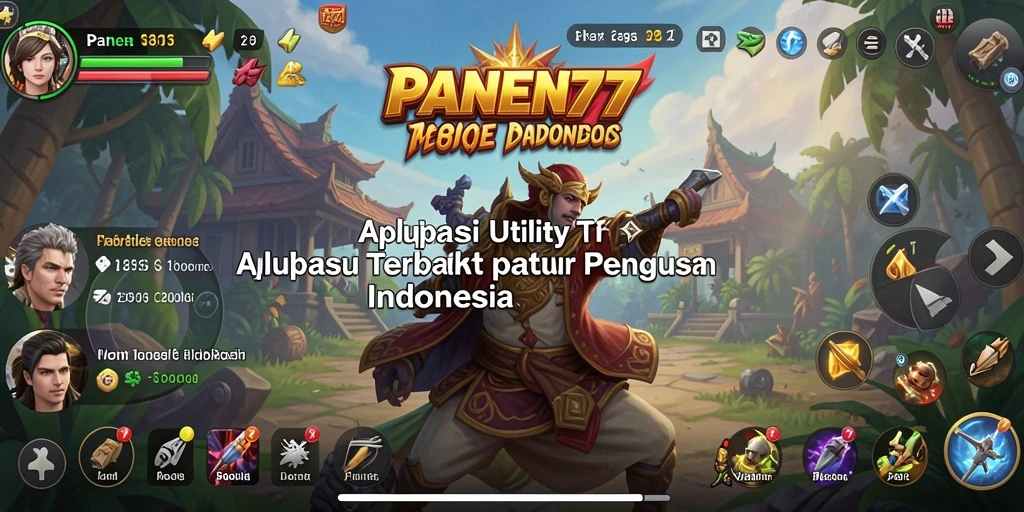 Tampilan antarmuka aplikasi PANEN77 yang mudah digunakan.