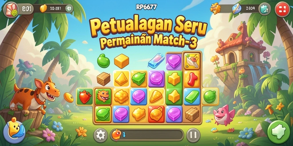 Gameplay seru RP6677 dalam misi Match-3.