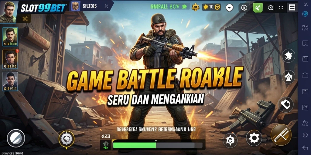 Tampilan aksi mendebarkan di SLOT99BET dalam pertempuran Battle Royale.